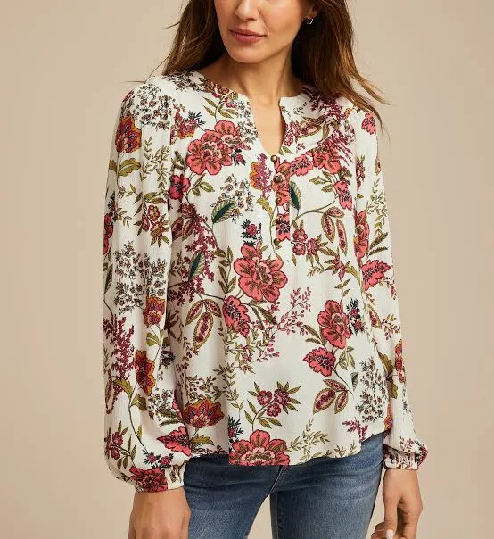 top maurices Women's Floral Peasant Blouse Maurices $24.04
