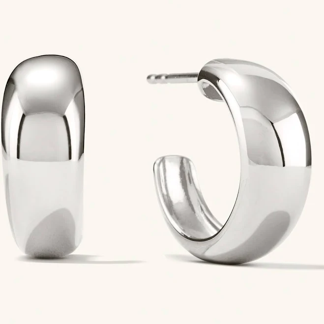 accessory Mejuri Dome Silver Hoop Earrings Mejuri $75.6