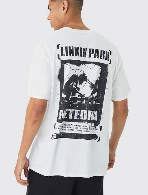 top Men's boohooMAN Oversized Linkin Park Band License Print T-Shirt BOOHOOMAN US $32