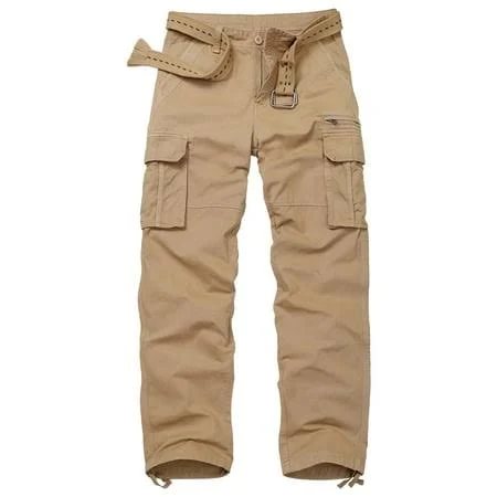 pants Men's Relaxed Fit Cotton Cargo Pants with 7 Pockets Walmart - TRGPSG $26.99