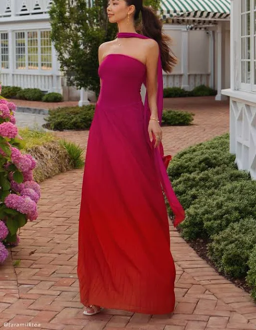 dress Meshki Caira Chiffon Scarf Maxi Dress meshki.us $229