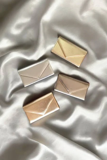 bag Metallic Faux Leather Envelope Clutch Etsy - Seller $28.27
