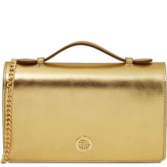 bag Metallic Leather Handbag with Chain Strap Tuscany Leather $62.15