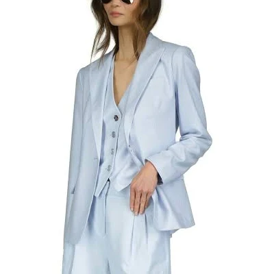 blazer Michael Kors - Pastel Blue Linen Blazer (Size: 0) stylefav $214.1