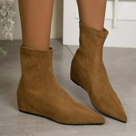 shoes Miluxas Women's Retro Pointed Toe Suede Ankle Boots Walmart - Miluxas Clearance $18.39