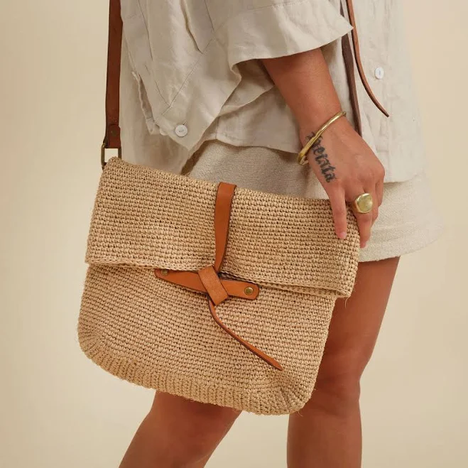 bag Minga Woven Crossbody Bag with Leather Strap Made by Minga $105