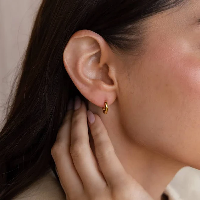 accessory Mini Hammered Huggie Hoop Earrings Caitlyn Minimalist Caitlyn Minimalist $20.8