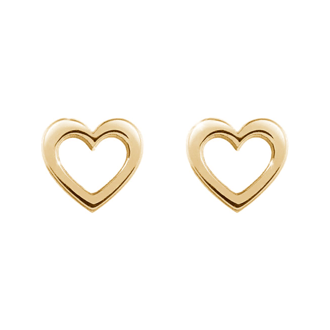 accessory Mini Heart Stud Earrings in Solid Gold Tales In Gold $268
