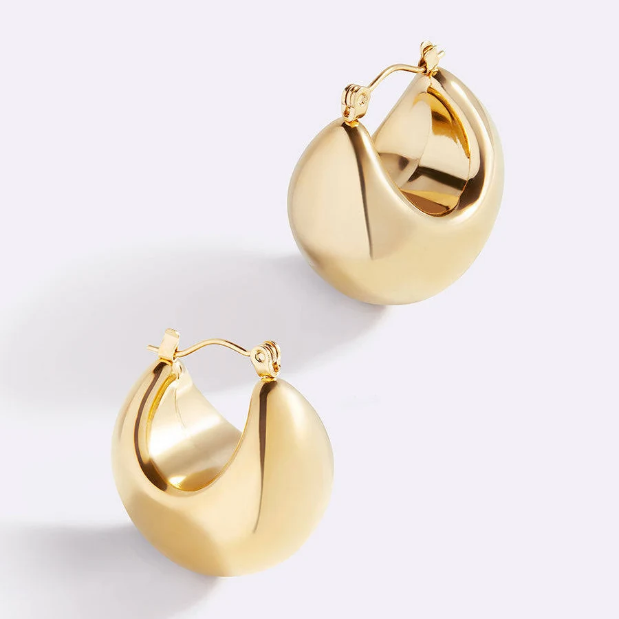 accessory Mint & Lily 18k Gold Plated Sculpted Hoop Earrings Mint & Lily $29