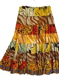 skirt Multi-Color Tiered Maxi Skirt - Vibrant Abstract Print Poshmark $45