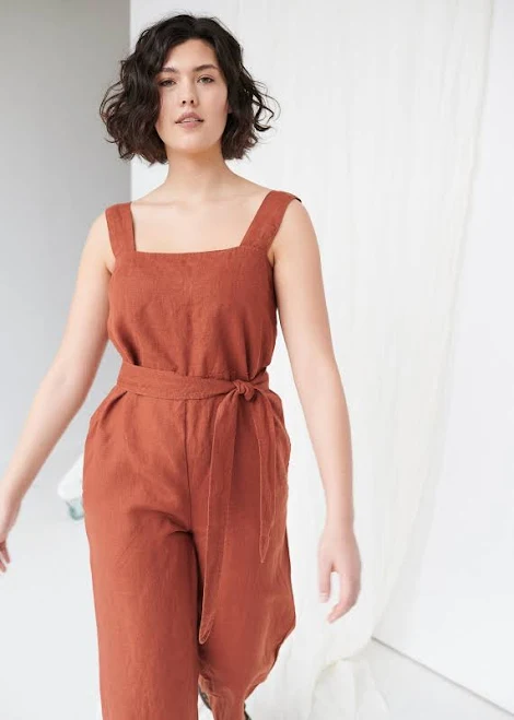 jumpsuit Naomi Oversized Linen Jumpsuit Etsy - Linenfox $127.72