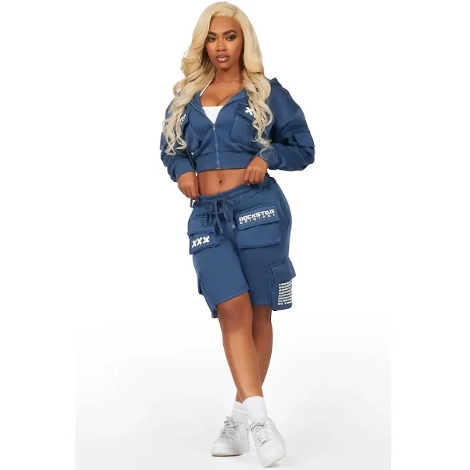 matching set Natanya Navy Cargo Short Set TikTok Shop $45
