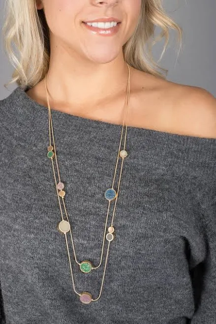 accessory Natural Stone Layered Necklace Northern Ice and Dance $58