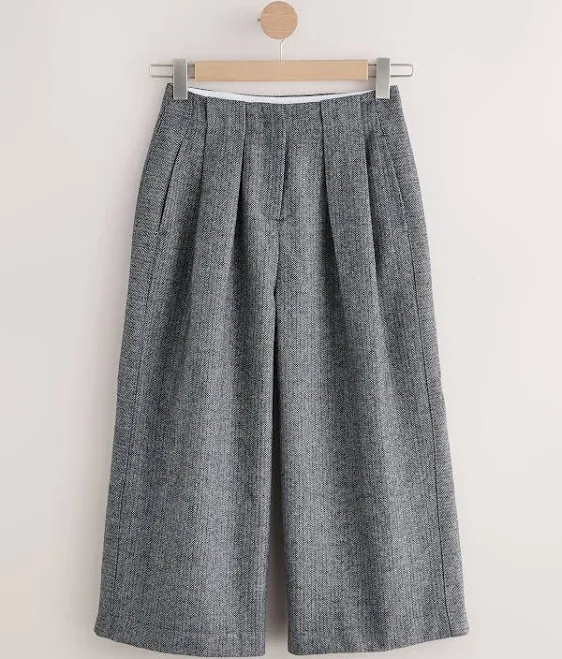 culottes Next Grey N. Premium Herringbone Wool Culottes Next USA $76
