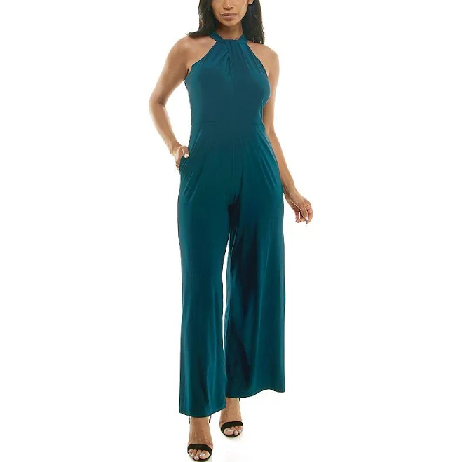 jumpsuit Nina Leonard Women's Twist Halter Knit Jumpsuit with Pockets Kohl's $45.6