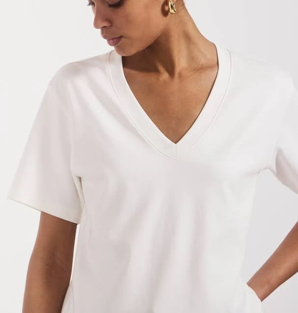 top Ninety Percent Compact Cotton V-Neck T-Shirt Ninety Percent $34