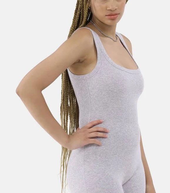 romper No Boundaries Women's Ribbed Cotton Stretch Romper Walmart $21.98