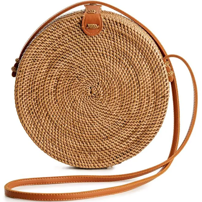 bag Novum Crafts Women's Boho Wicker Woven Rattan Bag Plentiful Travel $54.99