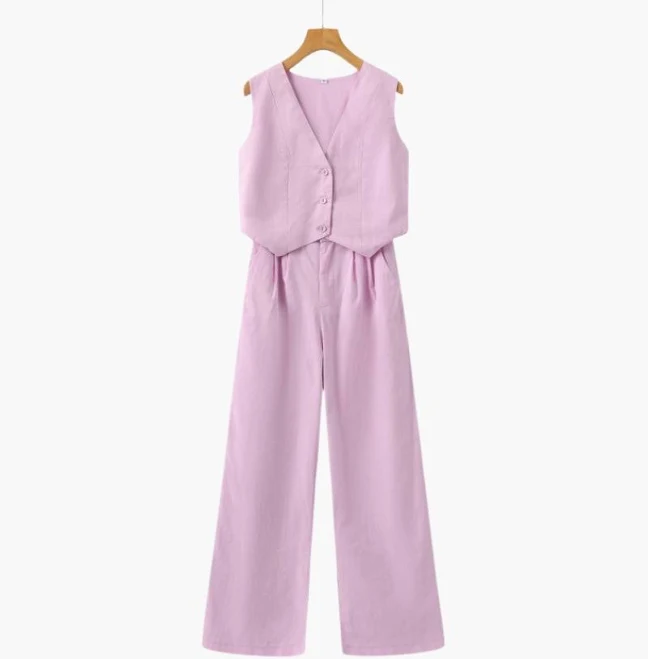 two piece set Old Money Women's Linen Two-Piece Suit Set Old Money WorldWide $37.5