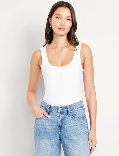 top Old Navy Women's Double-Layer Scoop-Neck Bodysuit Old Navy $14.99