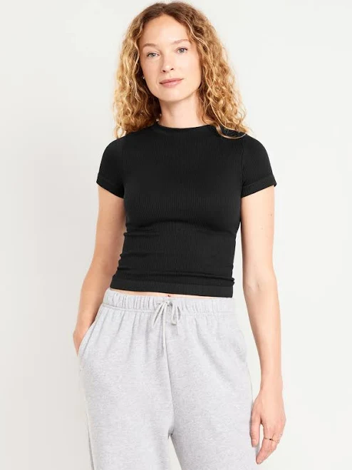 top Old Navy Women's Exhale Seamless Fitted Rib T-Shirt Old Navy $9.99