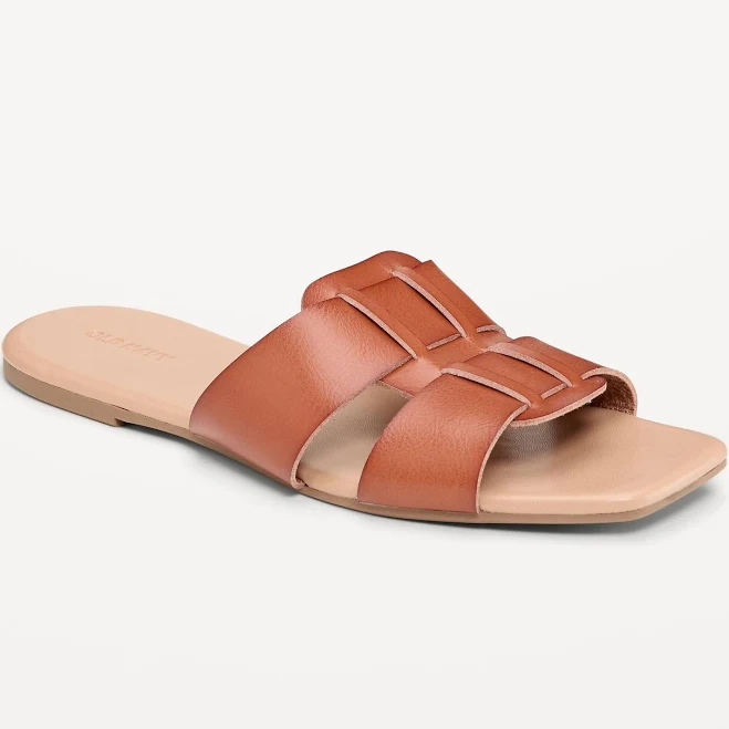 shoes Old Navy Women's Faux-Leather Slide Sandals Old Navy $22.99