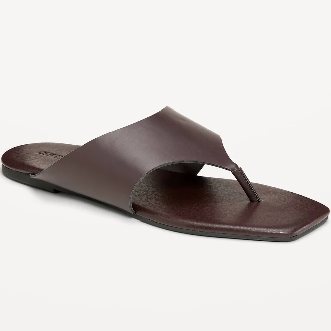 shoes Old Navy Women's Faux-Leather Wide Thong Sandal Old Navy $12.49
