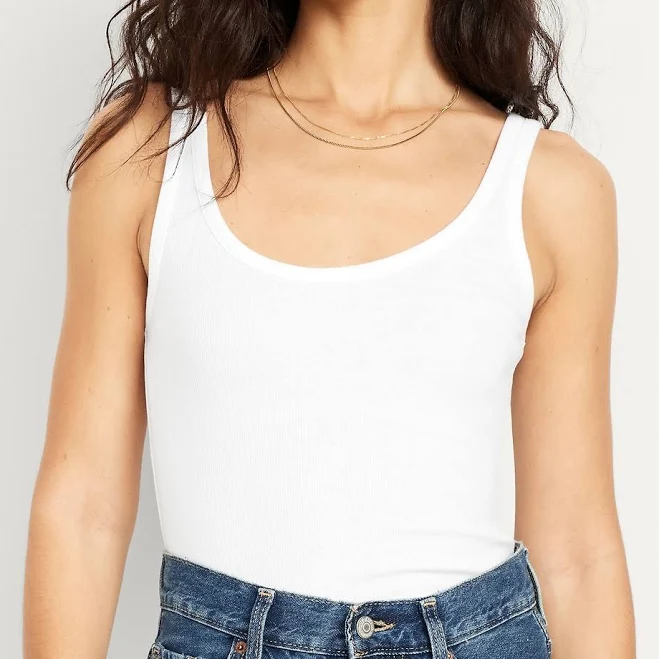 top Old Navy Women's First-Layer Ribbed Scoop-Neck Tank Top Old Navy $6.49