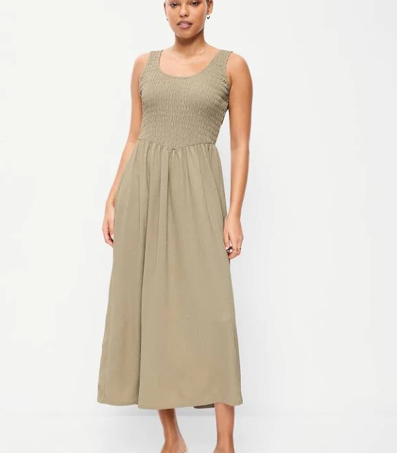 crochet dress Old Navy Women's Fit & Flare Smocked-Bodice Midi Dress Old Navy $22.49