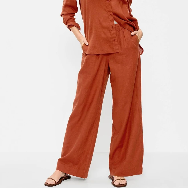culottes Old Navy Women's High-Waisted Linen-Blend Super Wide-Leg Pants Old Navy $28