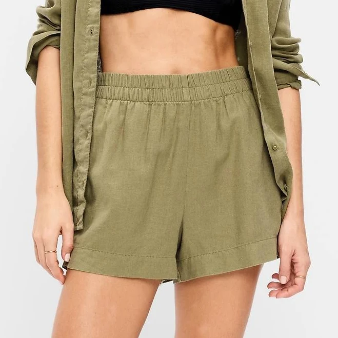 bottom Old Navy Women's High-Waisted Linen Pull-On Shorts Old Navy $14.99
