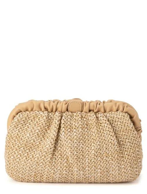 bag Olga Berg Amalia Pleated Woven Clutch Nordstrom $99
