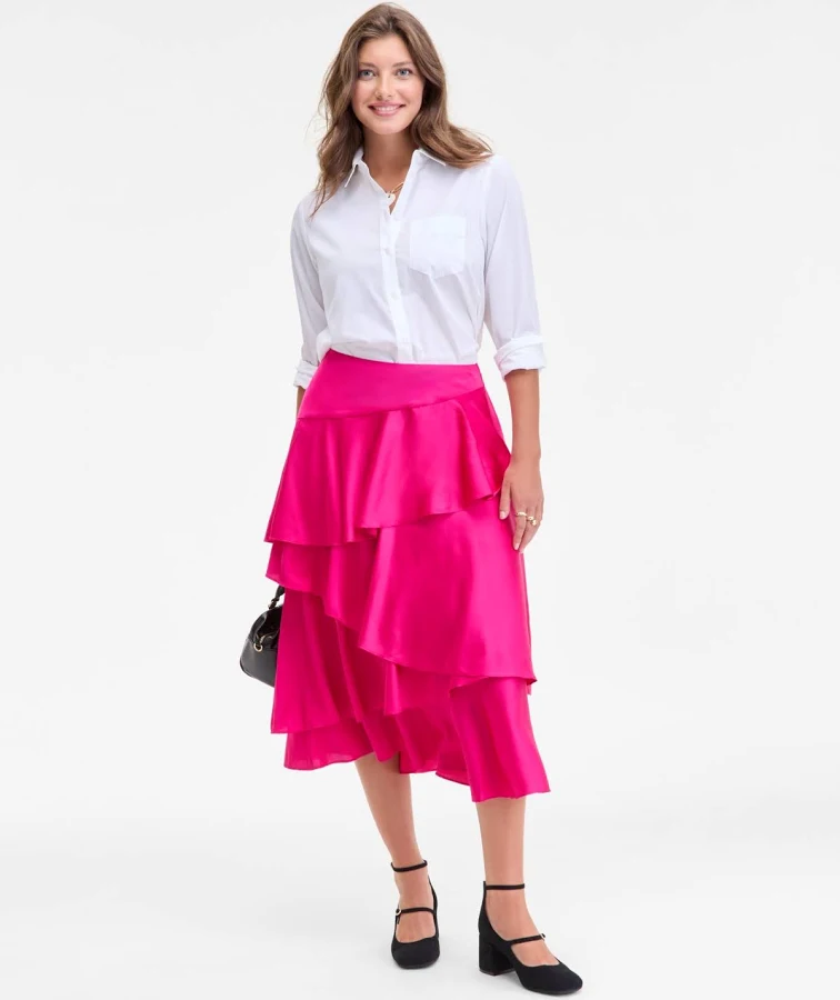 skirt On 34th Women's Tiered Ruffle Midi Skirt Macy's $26.76