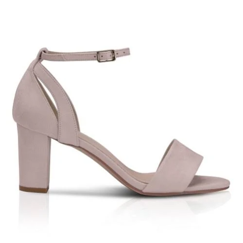 heels Perfect Bridal Andrea Suede Block Heel Ankle Strap Sandals Lace & Favour $57