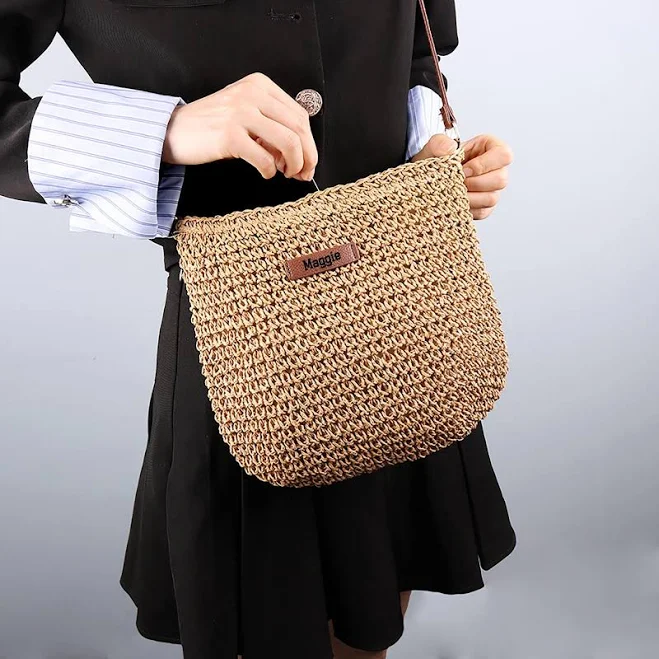 bag Personalized Woven Straw Crossbody Bag Etsy - Seller $14.85