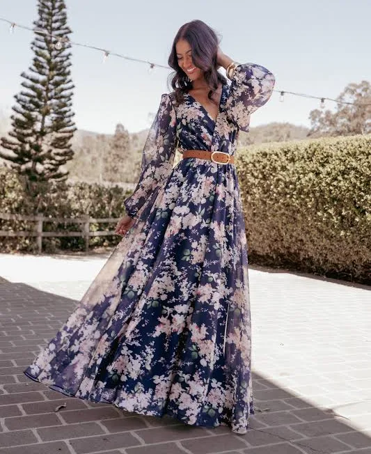 dress Petal & Pup Women's Anisa Floral Long Sleeve Maxi Dress Petal & Pup USA $49.48