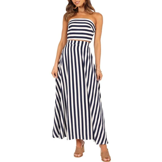 two piece set Petal & Pup Women's Elijah Stripe Tube Top & Maxi Skirt Set Nordstrom $99