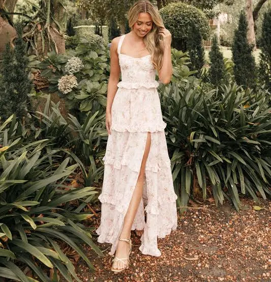 dress Petal & Pup Women's Lillee Floral Print Tiered Maxi Dress Petal & Pup USA $81.75
