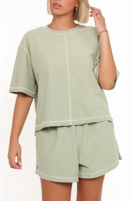 matching set Petal & Pup Women's Melody Knit T-Shirt & Shorts Set Nordstrom $89