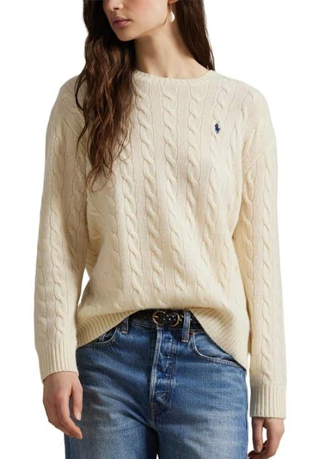 top Polo Ralph Lauren Women's Cable Wool Cashmere Crewneck Sweater Nordstrom $228