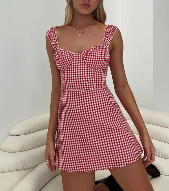 dress Princess Polly Faubert Gingham Mini Dress Princess Polly US $65