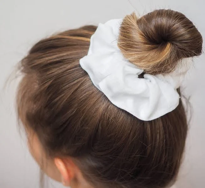 accessory Pure White Linen Scrunchie Hair Tie Etsy - solinen $6.64