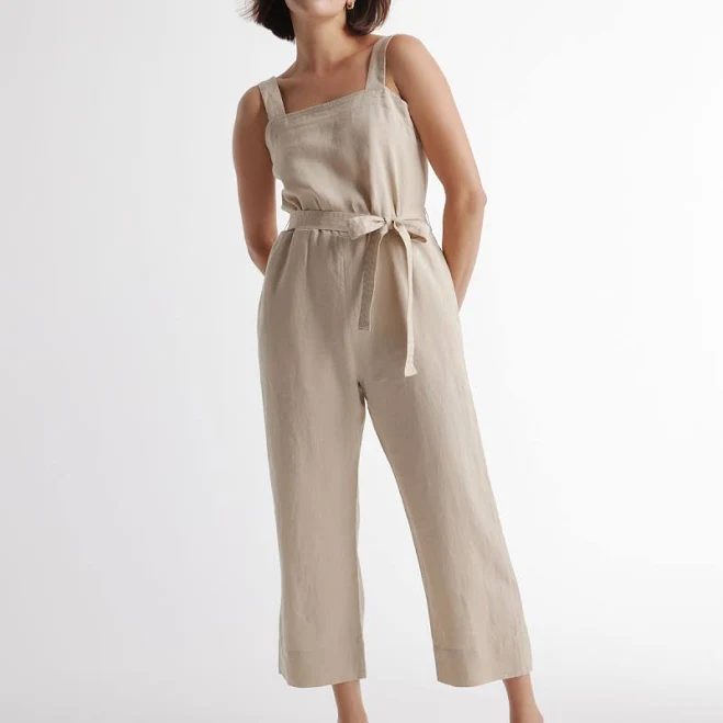 jumpsuit Quince Women's European Linen Square Neck Jumpsuit Quince $64
