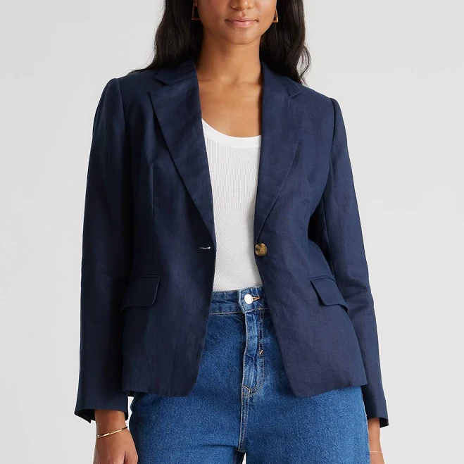 outerwear Quince Women's European Linen Structured Blazer Quince $90