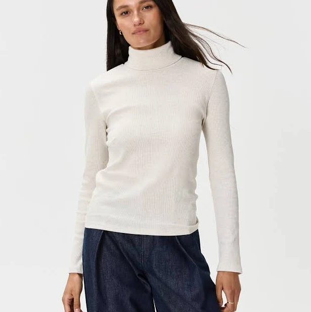 top Quince Women's Organic Cotton Micro-Rib Turtleneck Sweater Quince $24.9