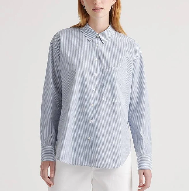 top Quince Women's Organic Cotton Poplin Boyfriend Shirt Quince $39.9