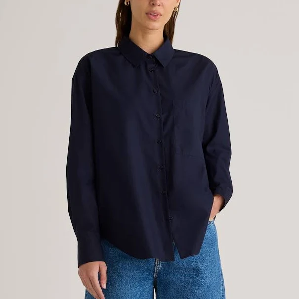 top Quince Women's Organic Cotton Poplin Boyfriend Shirt Quince $39.9