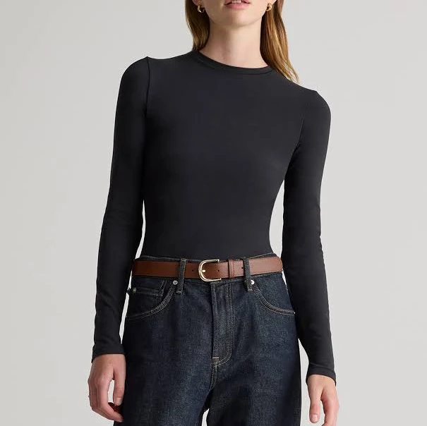 top Quince Women's Stretch Cotton Jersey Fitted Long Sleeve T-Shirt Quince $24.9