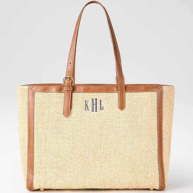 bag Raffia and Leather Tote Mark and Graham $179