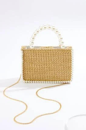 bag Raffia Pearl Handle Crossbody Cato Fashions $29.99